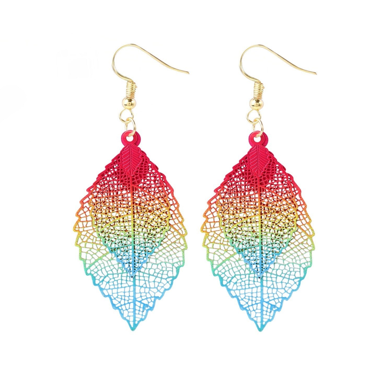Wholesale  retro simple personalized niche leaf earrings