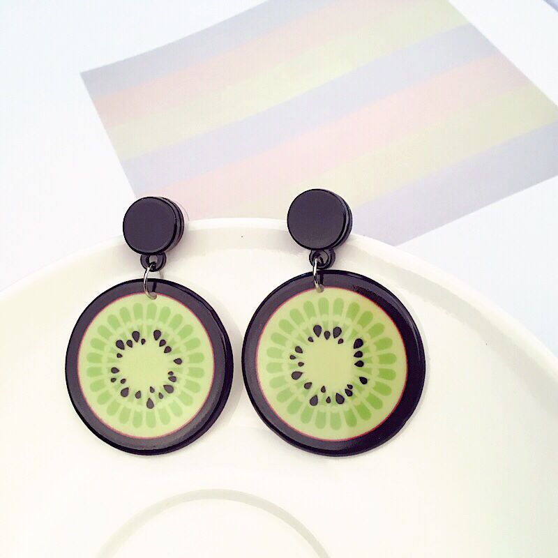 Wholesale Silver Needle Cute Fruit Earrings