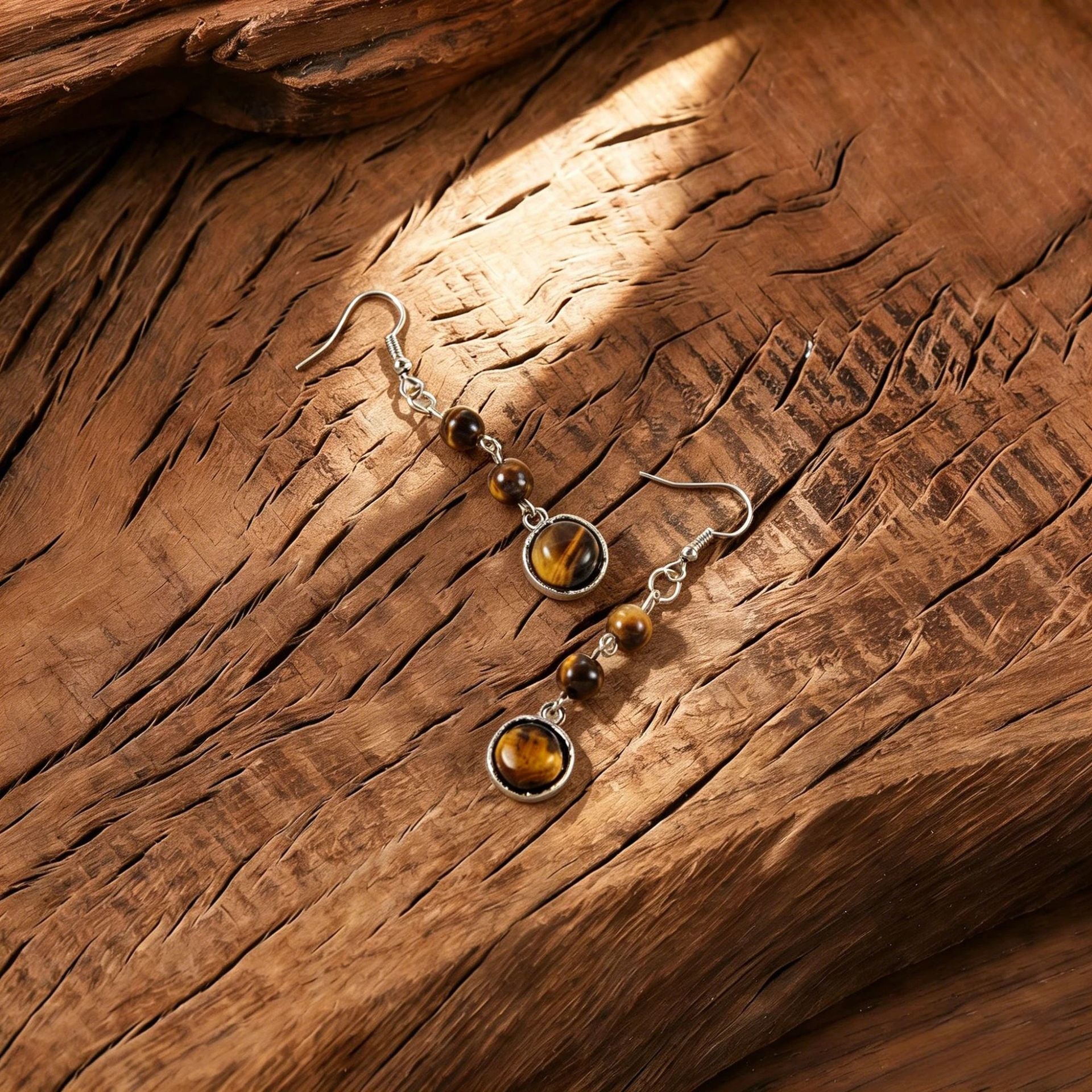 Wholesale Retro Tiger Eye Stone Tassel Earrings For Women Bohemian Beaded Design Trendy Everyday Jewelry Accessory For Parties And Gifts