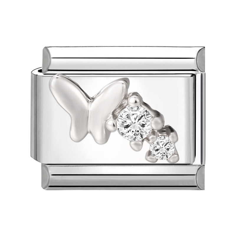 Wholesale 9mm Italian Charm Starter Bracelets DIY Flower Series Stainless Steel Composable Bracelet