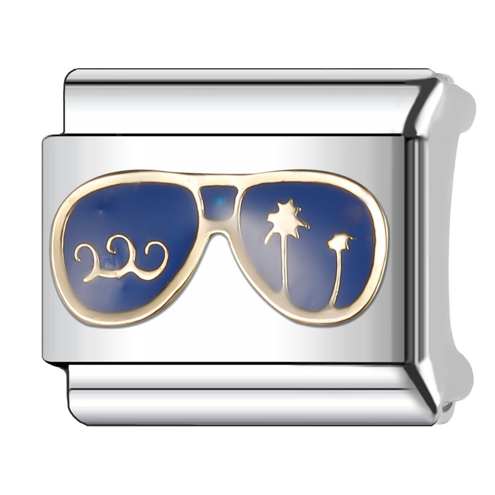 Wholesale Italian Charm Bracelet 9mm DIY Splicing American Flag Series Stainless Steel Composable Bracelet