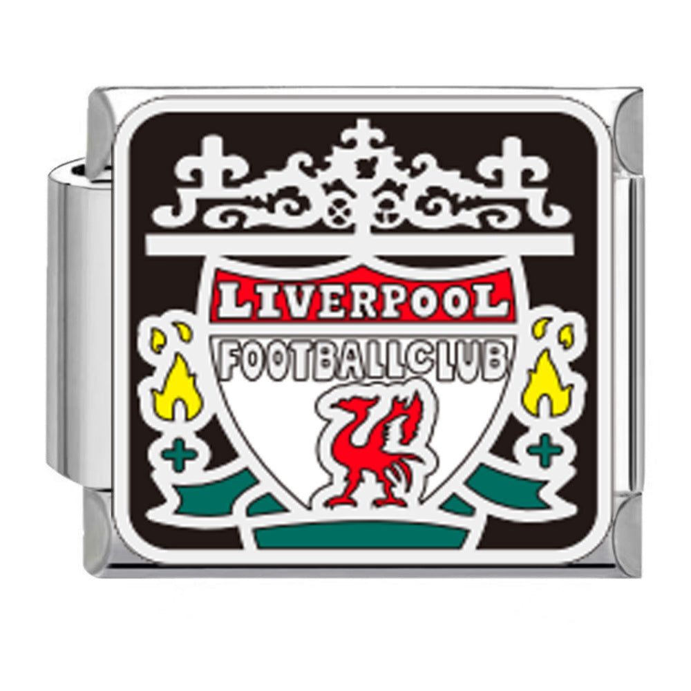 Wholesale Titanium Steel DIY Italian Charm Bracelet With Football Club Pattern Modular Accessory For Gift And Resale