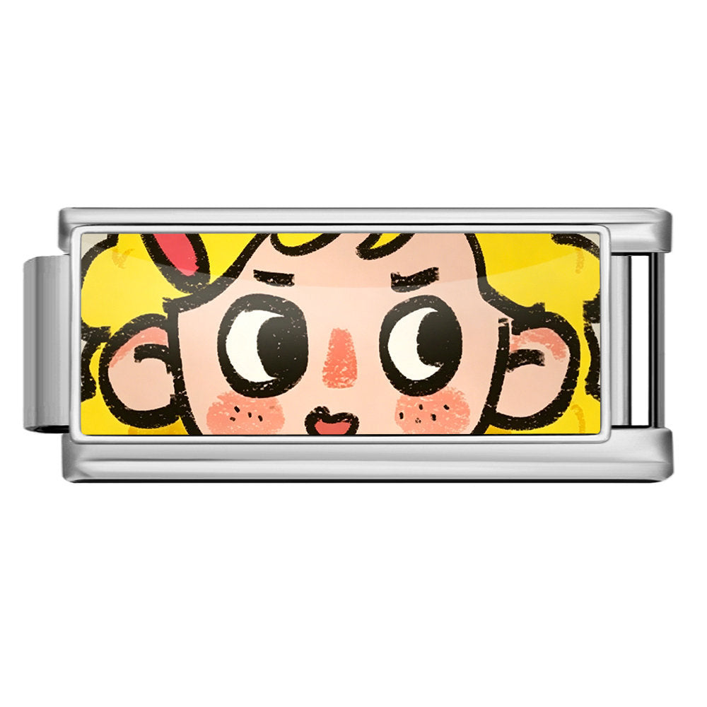 Wholesale Electroplated Stainless Steel Cute Cartoon Modular Bracelet DIY Detachable Elastic Jewelry Accessory