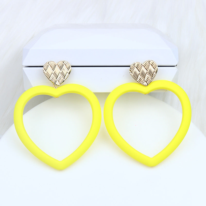 Wholesale Valentine's Day Love Hollow Spray Paint Acrylic Earrings