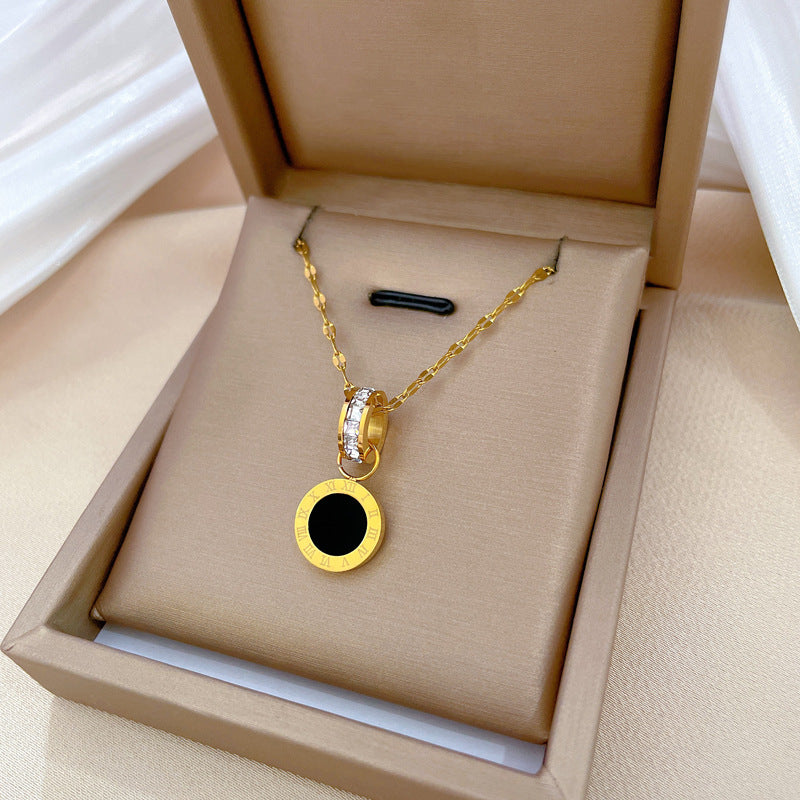 Wholesale Titanium Steel Zircon Clavicle Necklace ACC-NE-LiGe012