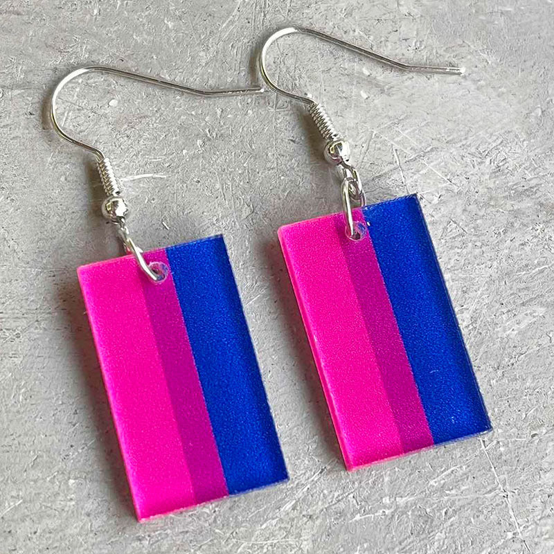 Wholesale 2 Pairs/pack LGBT Rainbow Square Acrylic Earrings Summer ACC-ES-HY006