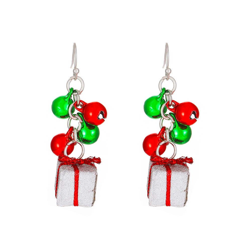 Wholesale Christmas crutches bell earrings