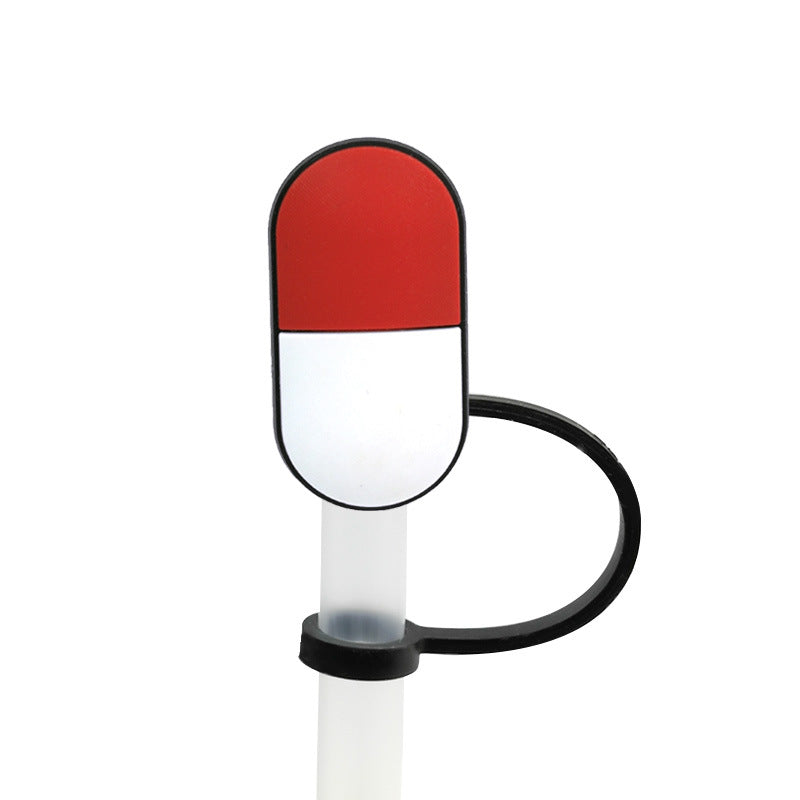 Wholesale 10pcs New Medical Dust Plug Cute Cartoon Straw Cover Straw Tube Cap ACC-SCR-YiBang003