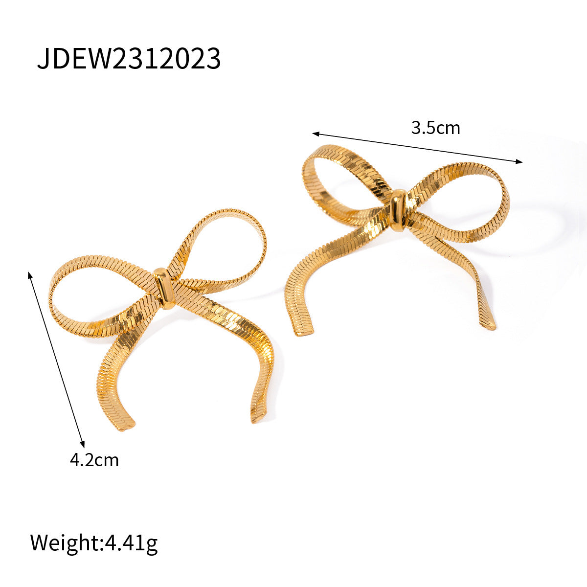 Wholesale Women's Retro Bow Titanium Steel Earrings Stainless Steel Butterfly Pendant Earrings Bow Earrings ACC-ES-Jied005