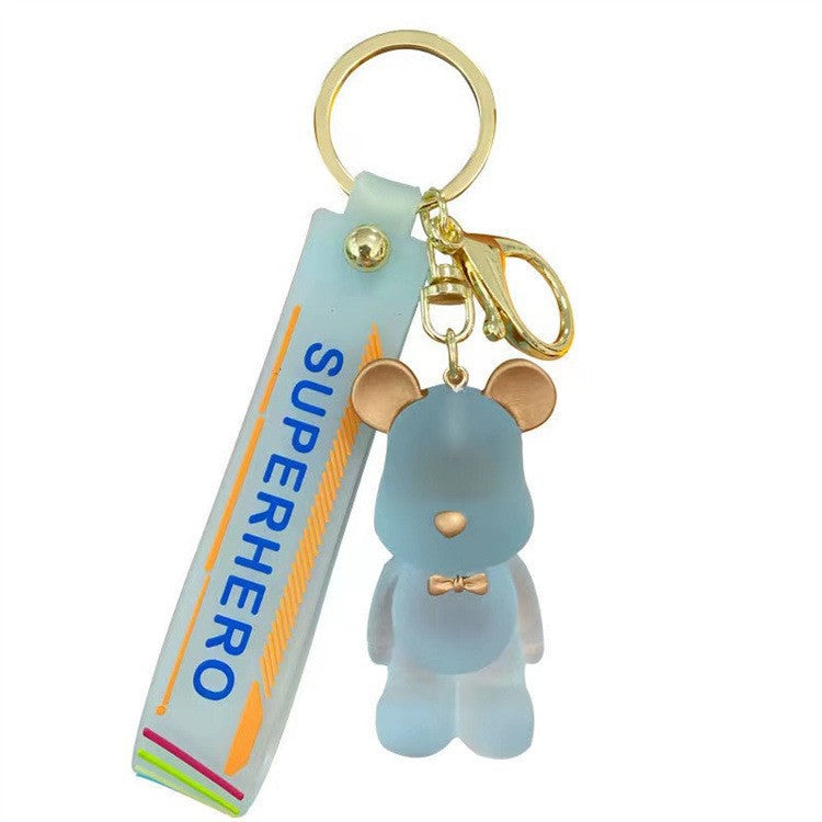 Wholesale Cartoon Crystal Bow Tie Bear PVC Soft Glue Keychains Creative Keychain ACC-KC-XinShu005