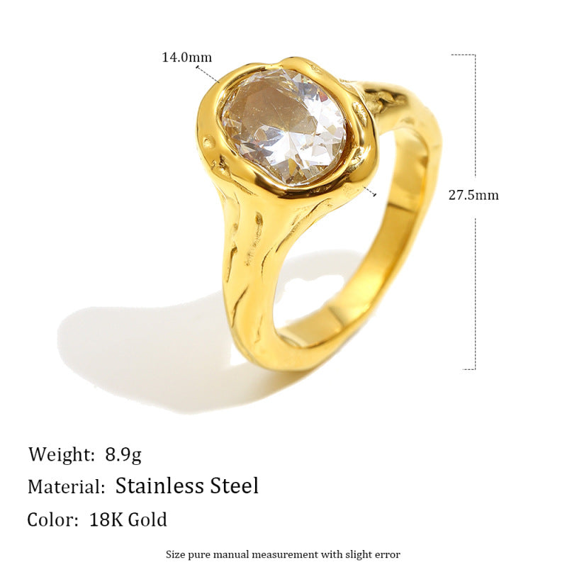 Wholesale Teardrop Marquise Ring,  Stainless Steel Gold Plated Fashion Accessory for Boutique Resale