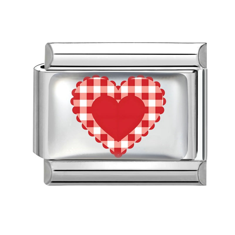 Wholesale 9mm Italian Charm Starter Bracelets DIY Red Heart Bow Stainless Steel Composable Bracelet