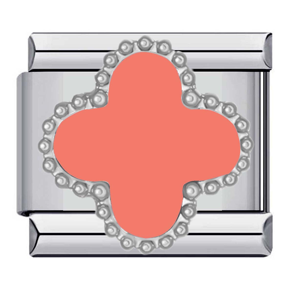 Wholesale Italian Charm Four-leaf Clover Titanium Steel  Matching ing DIY Charms