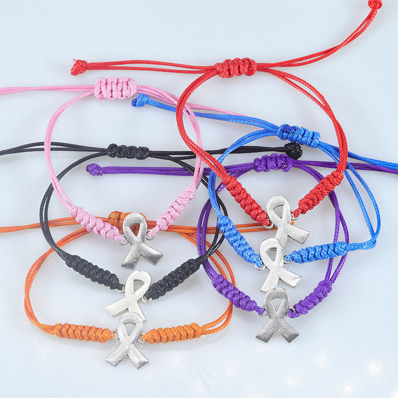 Wholesale Prevention of Breast Multicolor Bracelet  Alloy Ribbon Bracelet