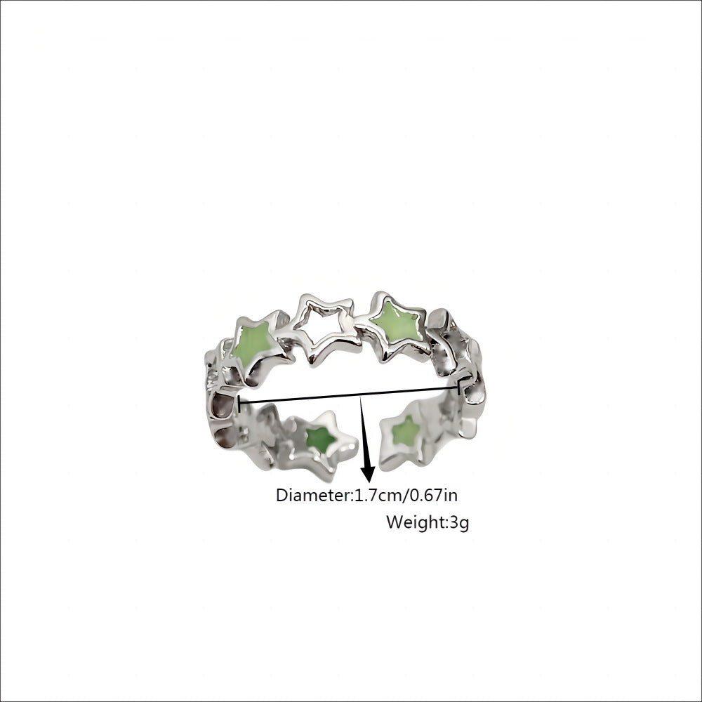 Wholesale  personalized luminous five-pointed  ring