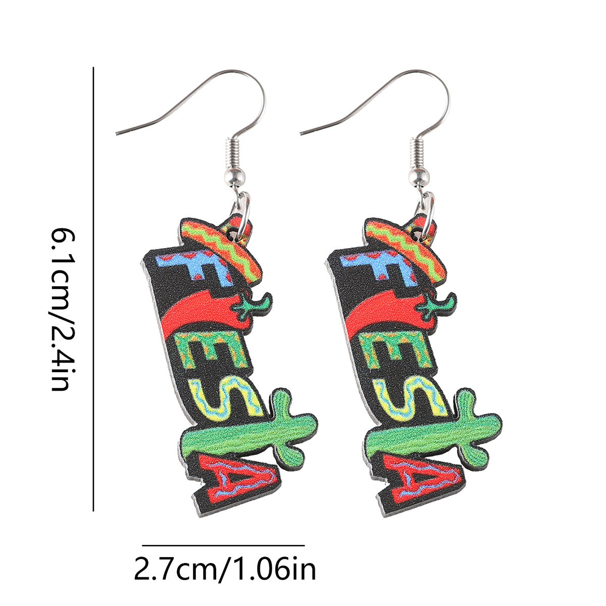 Wholesale Mexico Five-Five Festival of the Dead Cactus Fiesta Pendant Earrings