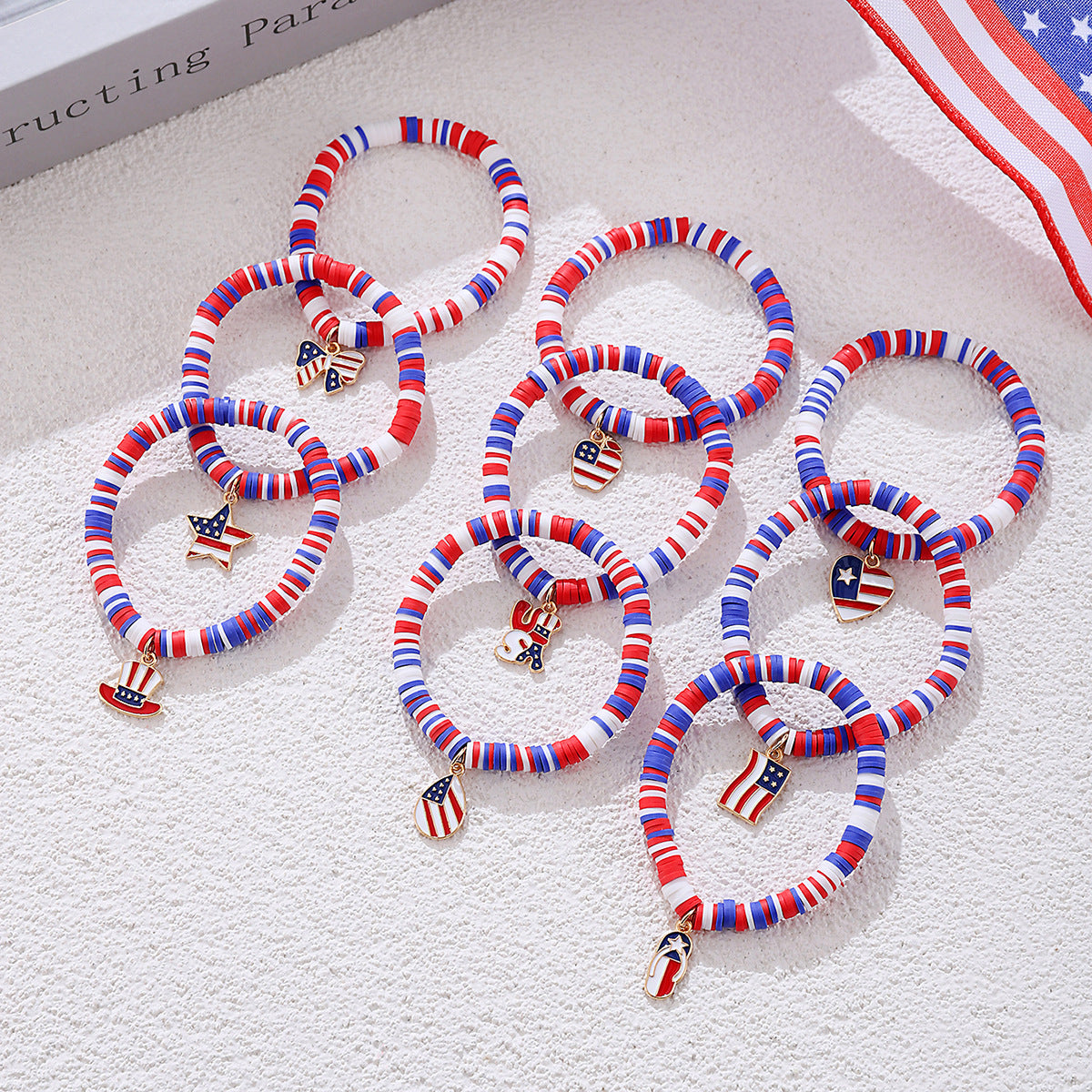 Wholesale Independence Day red, white and blue elemental hand ornament