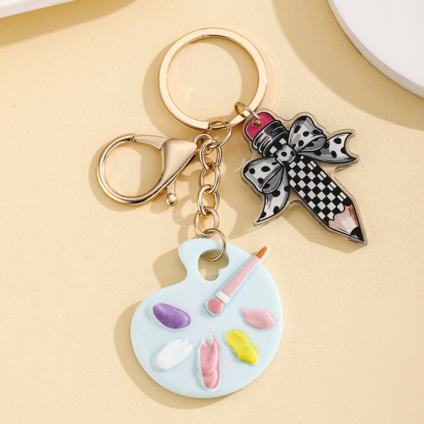 Wholesale Cute Paint Board Keychain Pendant