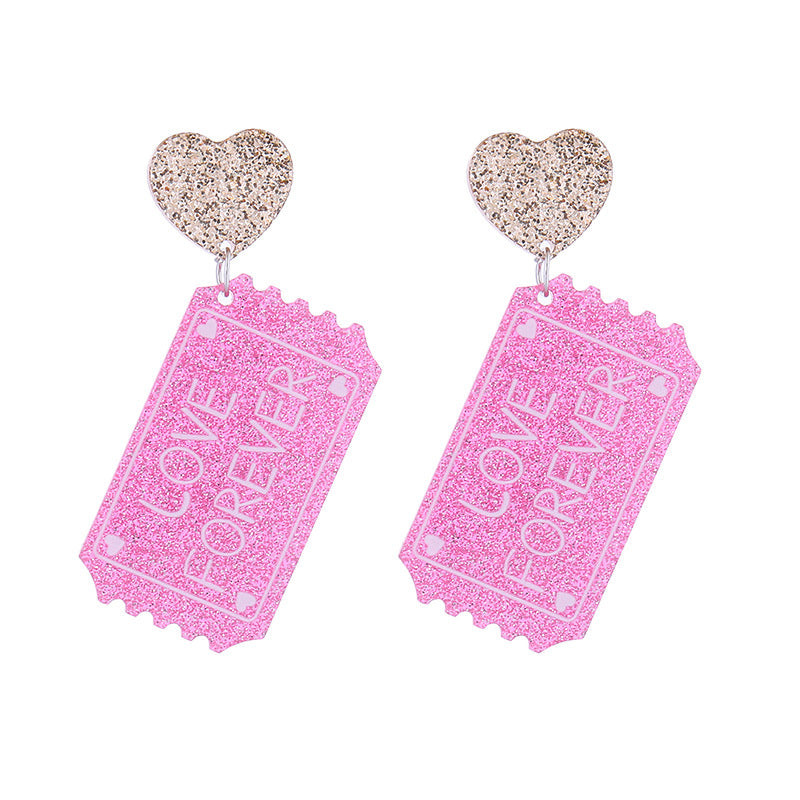 Wholesale Valentine's Day  Lover Text Acrylic Earrings