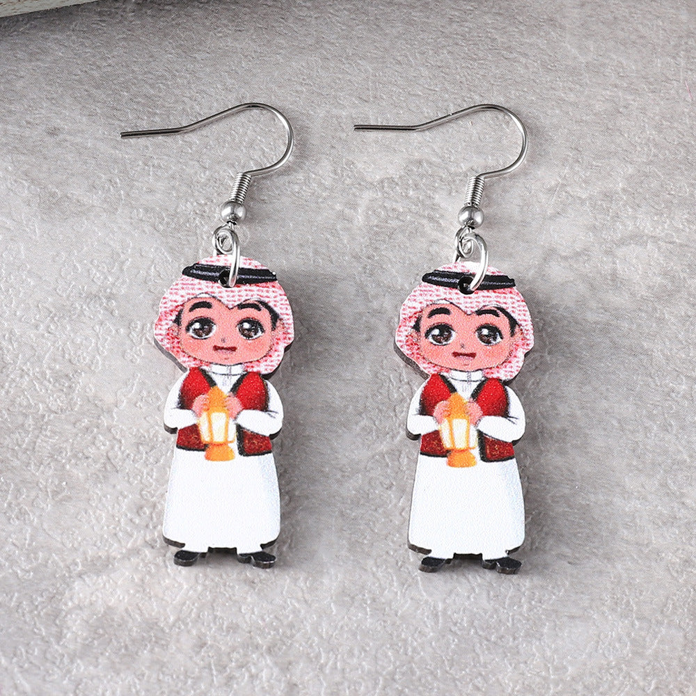 Wholesale Arab cute cartoon character pendant earrings