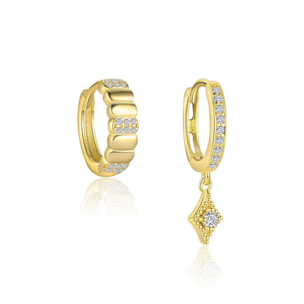 Wholesale S925 sterling silver light luxury diamond cross earrings