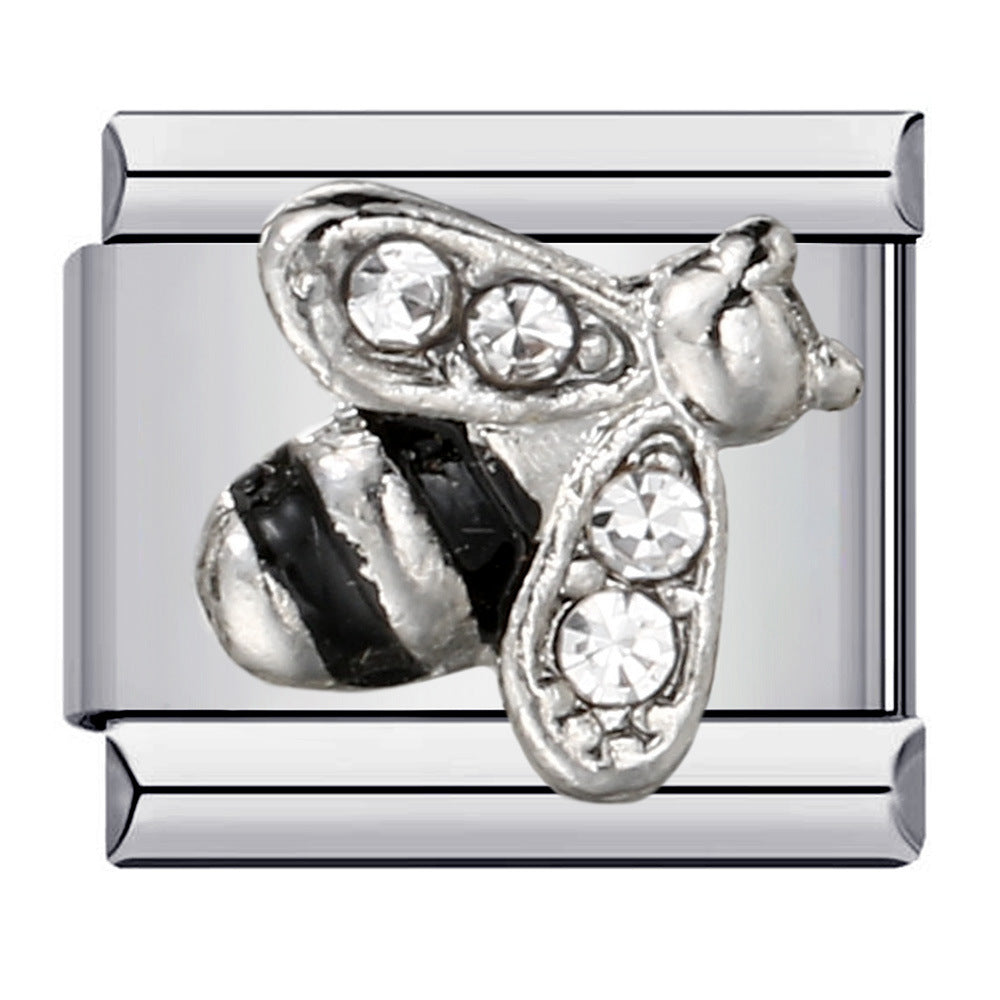 Wholesale Italian Charm Bracelet 9mm DIY Splicing Removable English Combination Stainless Steel Composable Bracelet