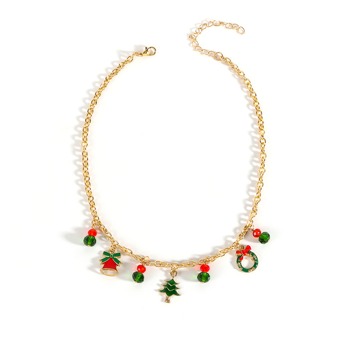 Wholesale Christmas Necklace  Chain Red Green White Beaded Necklaces