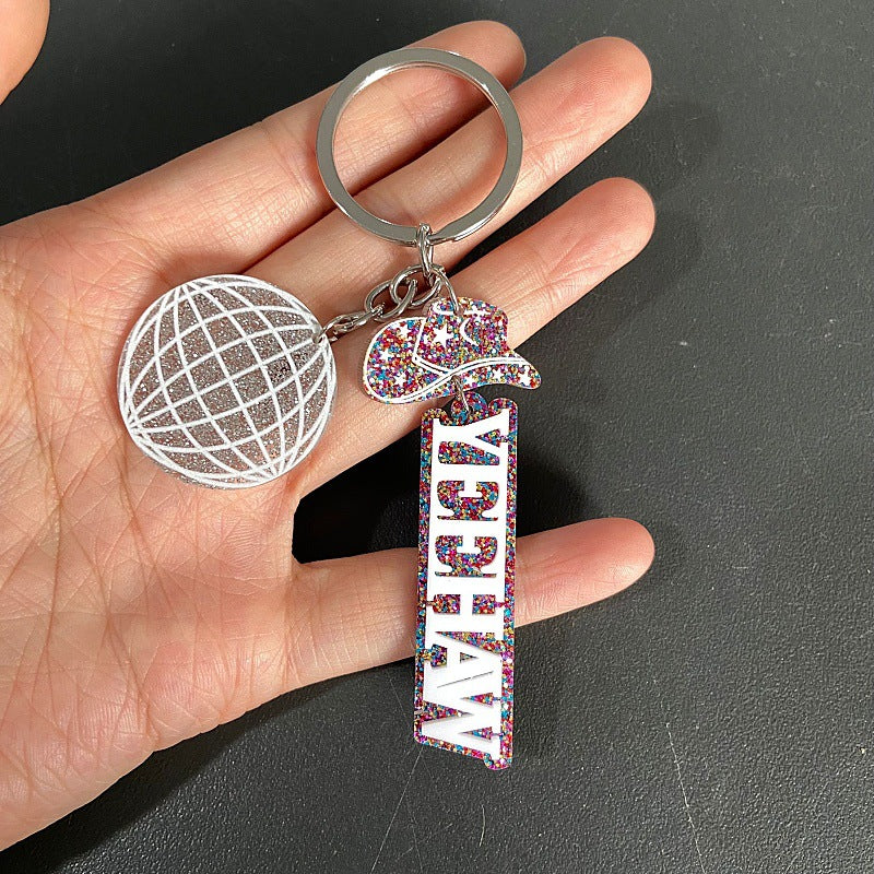 Wholesale Western Cowboy Tribe Acrylic English Letter Keychain ACC-KC-XueP002