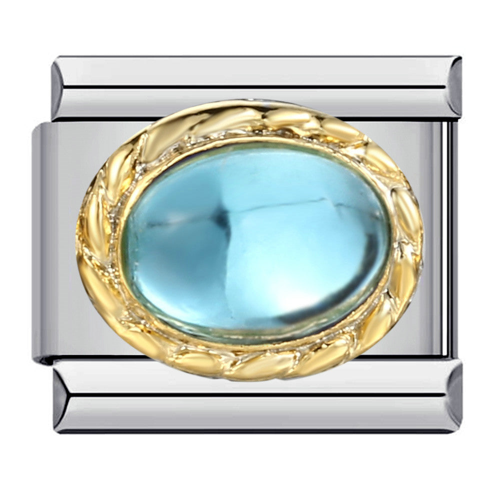 Wholesale  Italian Charm Bracelet 9mm DIY Oval Micro-Inlaid Colored Stone Creative Stainless Steel Composable Bracelet