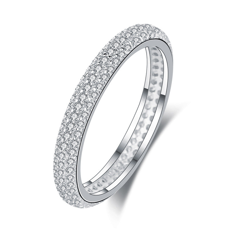 Wholesale S925 sterling silver full diamond ring