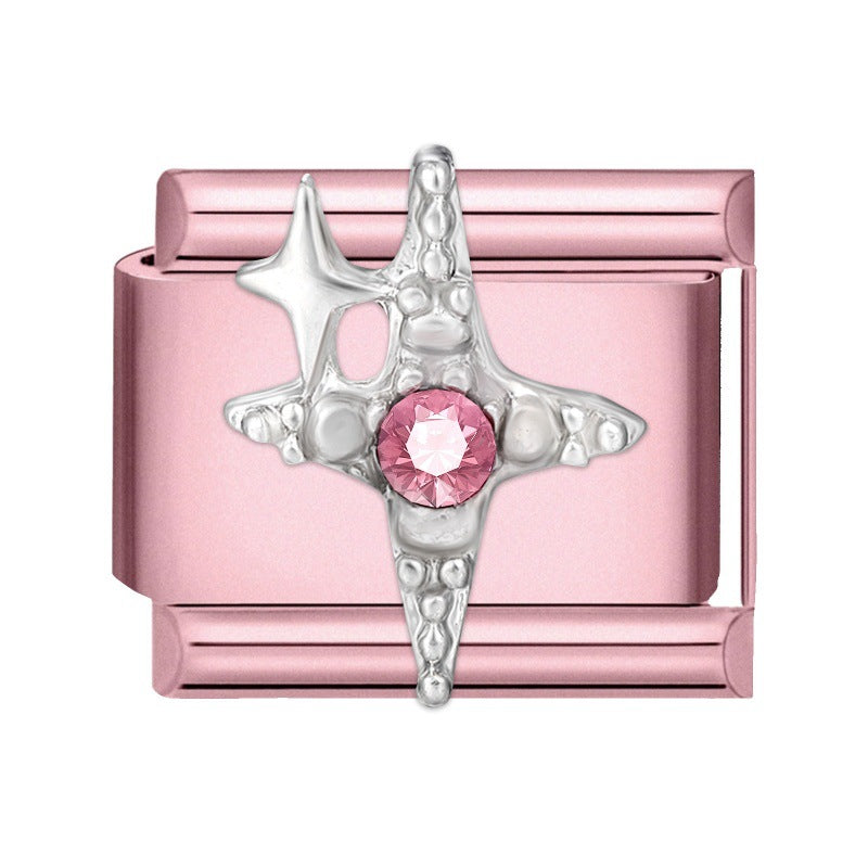 Wholesale  9mm Italian Charm Starter Bracelets DIY square Single Section Creative Stainless Steel Composable Bracelet