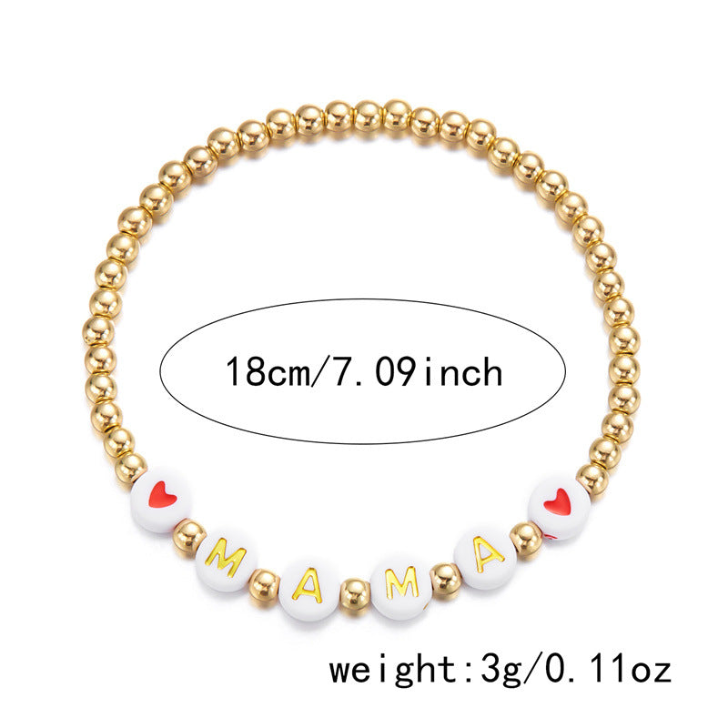 Wholesale  Beaded  Bracelet MAMA Letters Beaded Mother's Day Bracelet