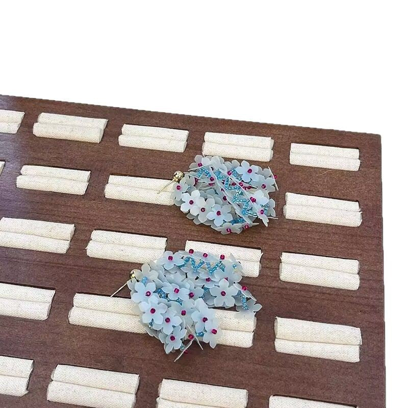 Wholesale acrylic round ball braided beaded  flower tassel earrings