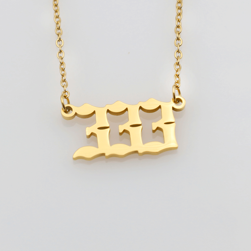 Wholesale Stainless Steel Angel Number Pendant Necklaces ACC-NE-XuanKa001