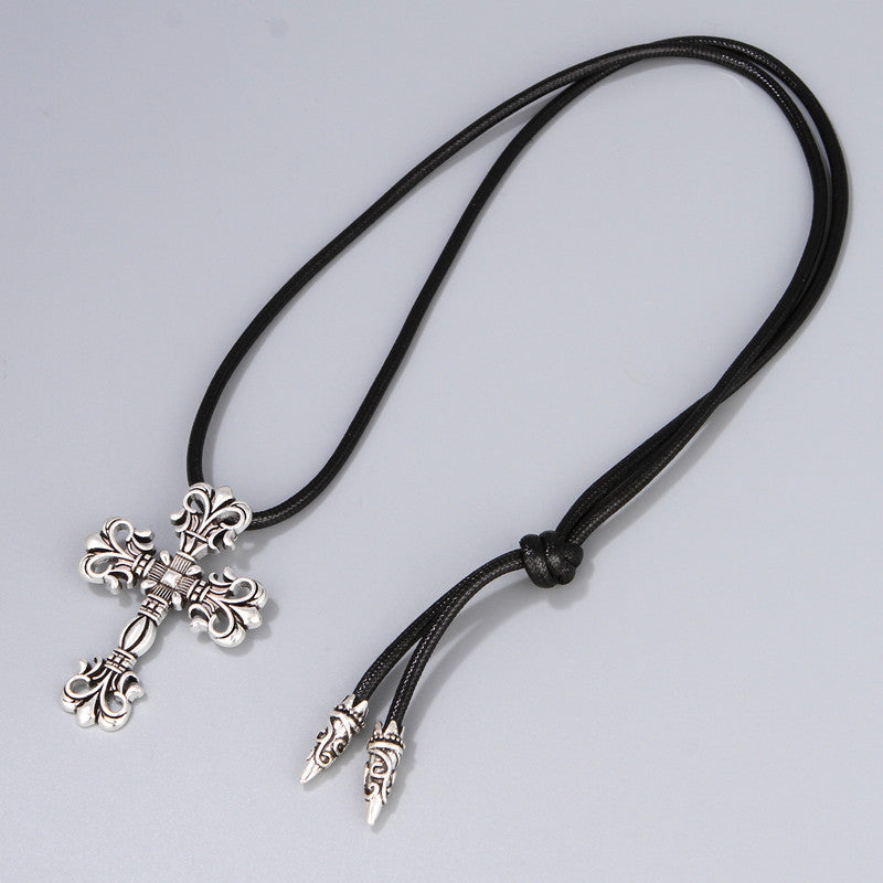 Wholesale Snake Snake Cross Wax Rope Leather Rope Necklace