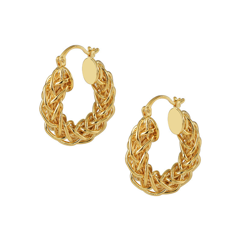 Wholesale  Braided Twist O-Shaped Earrings