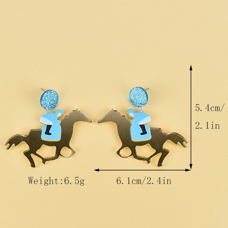 Wholesale Acrylic Horse Racing Festival Earrings Western Cowboy Hat Boots Earrings