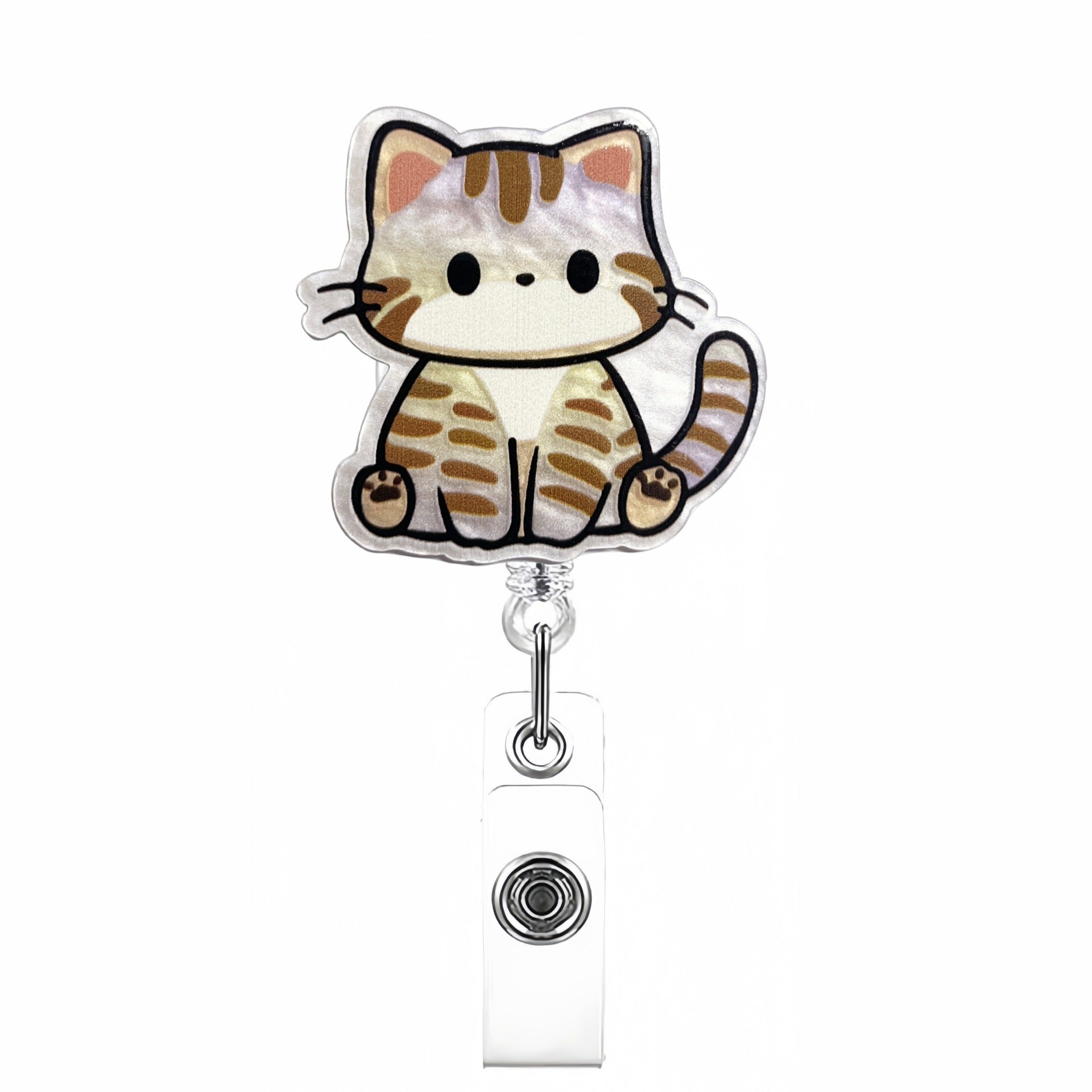 Wholesale Cute Pet Series Acrylic Retractable Rotating Badge Keychain