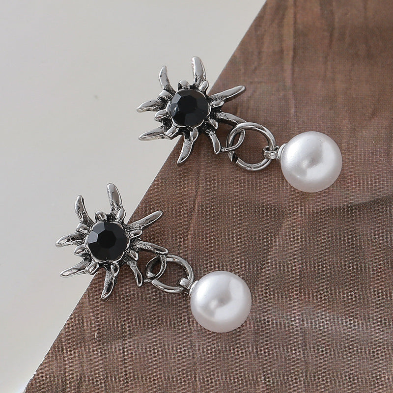 Wholesale Alloy Flower Earrings Edelweiss Pearl Studs Trendy Party Jewelry for Women