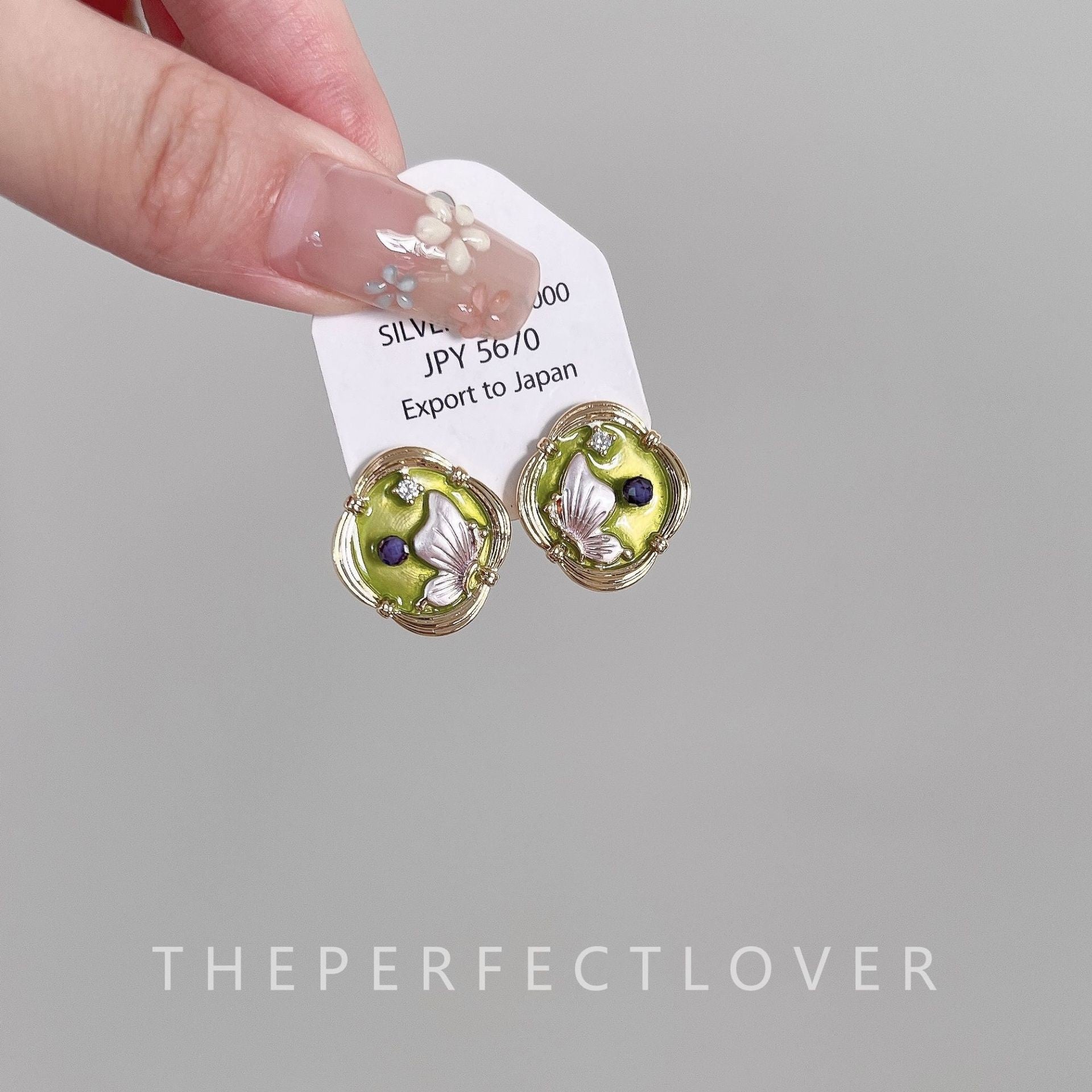 Wholesale Oil Painting Gold Freshwater Pearl Flower Earrings ACC-ES-ZhiRui004