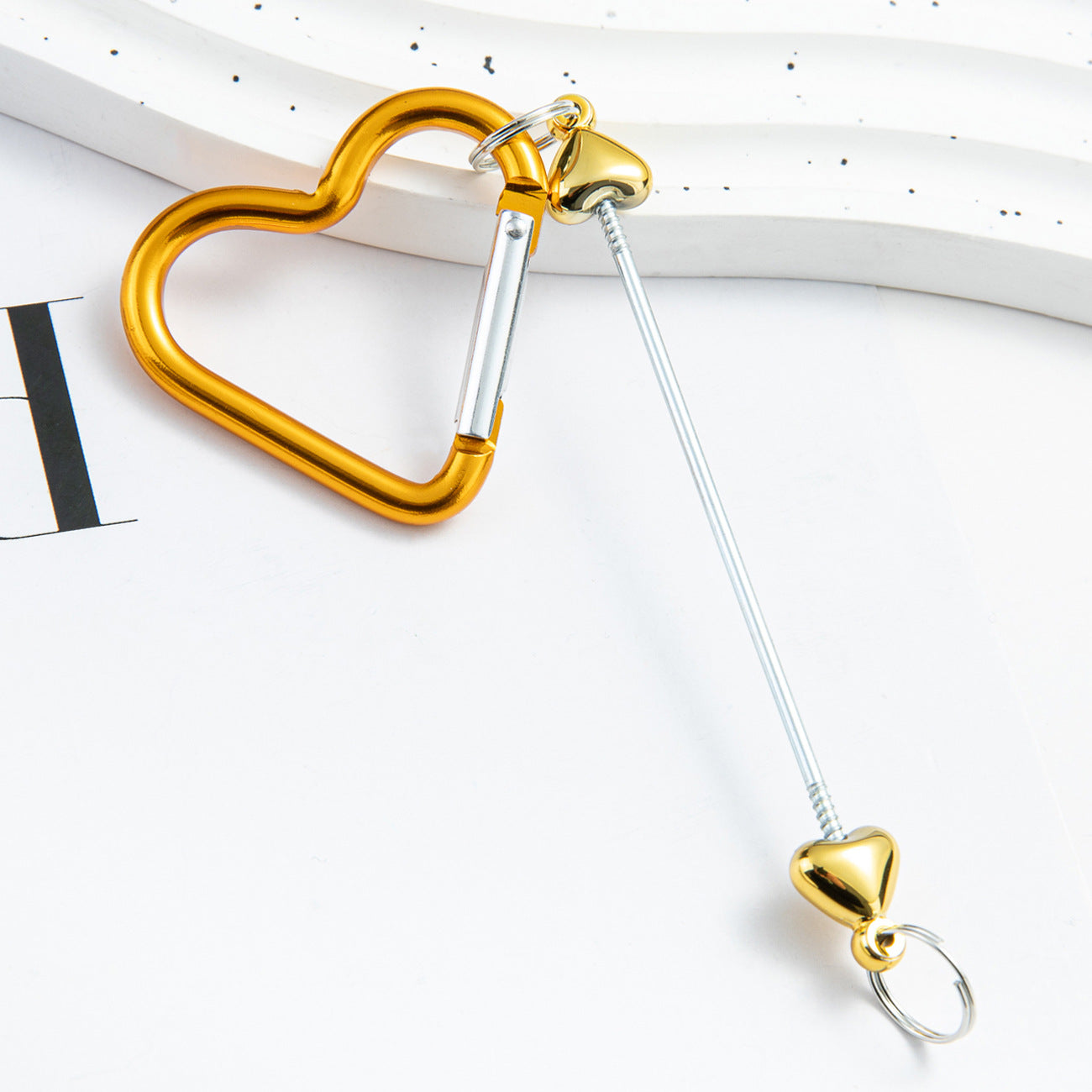 Wholesale DIY Love Beaded Mountaineering Buckle Metal Hook Keychains