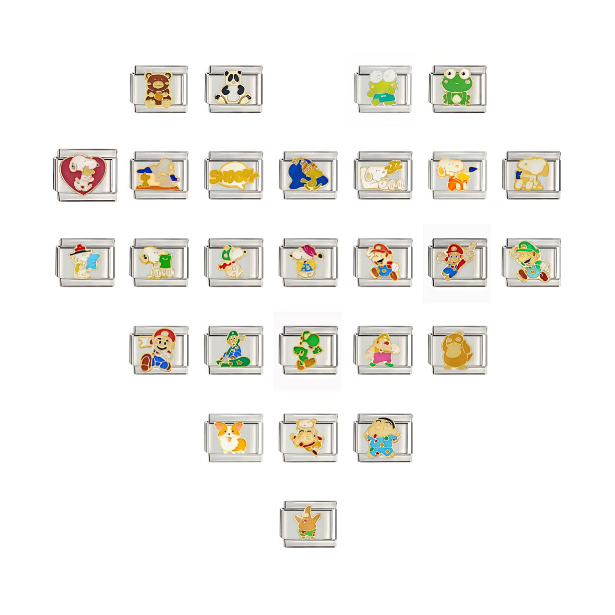 Wholesale  Italian Charm Starter Bracelets DIY square Single Section Creative Stainless Steel Composable Bracelet