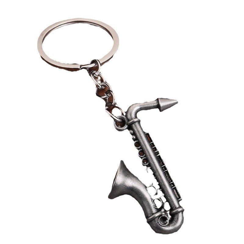 Wholesale Mini Musical Instrument Saxophone Metal Keychain