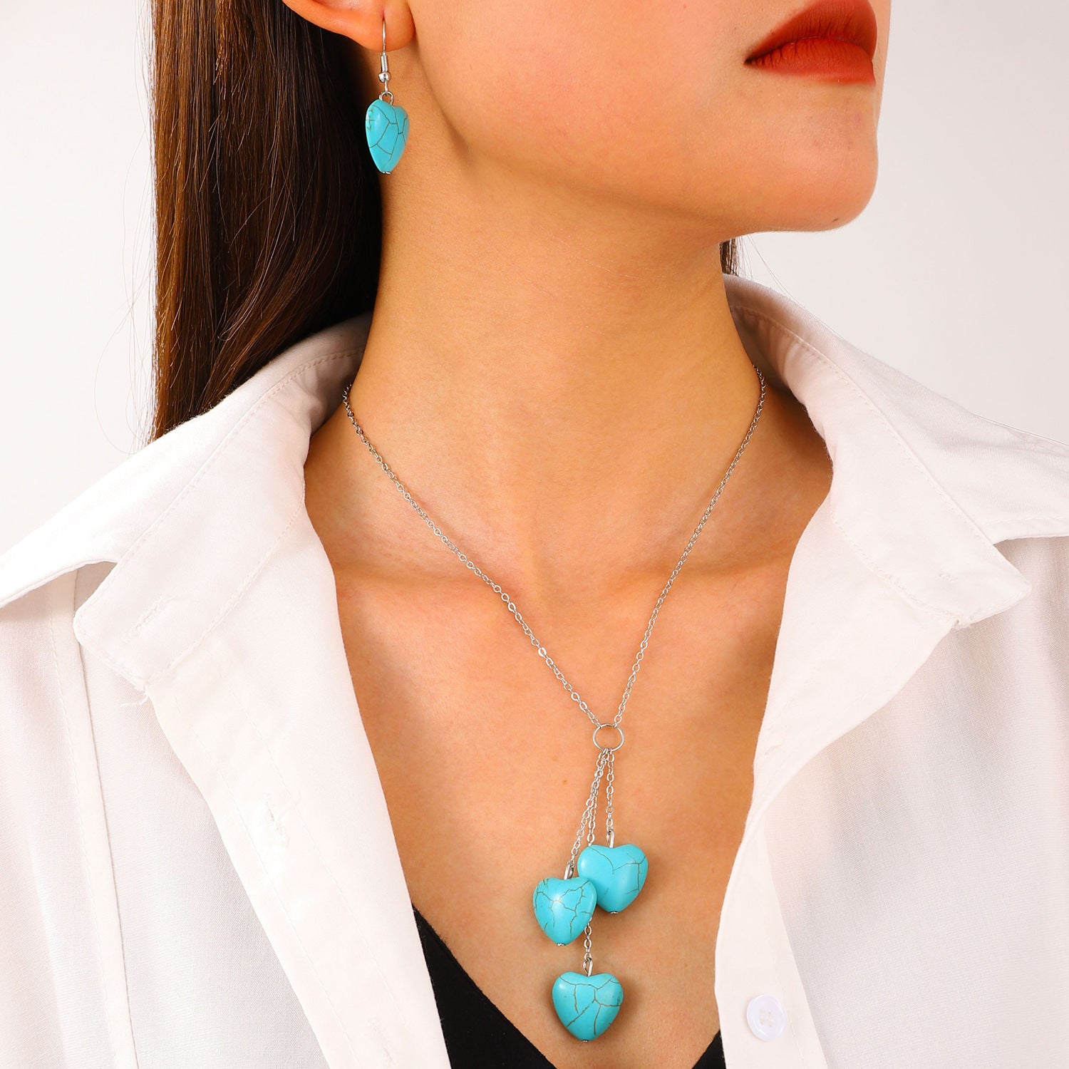 Wholesale Bohemian Turquoise Pendant Necklace - Alloy Electroplated Retro Snail Heart Charm,  Fashion Accessory