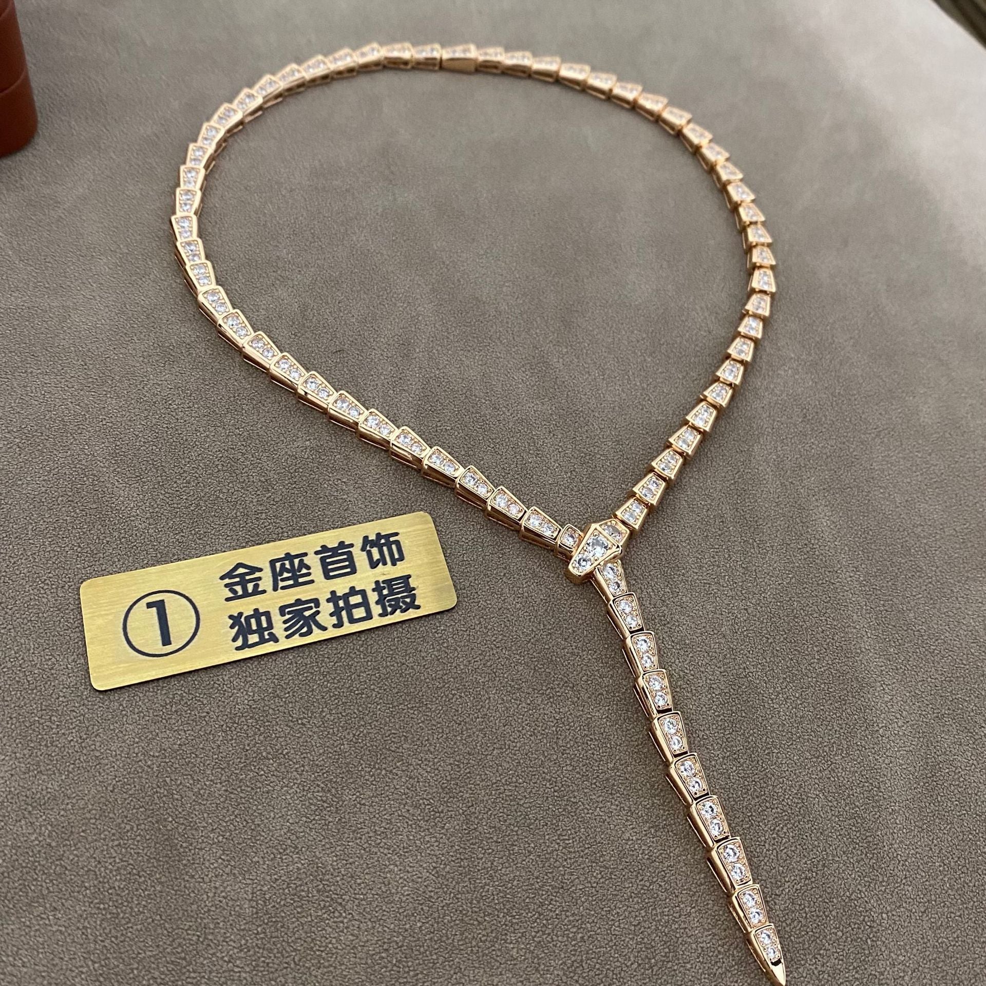 Wholesale full diamond snake necklace