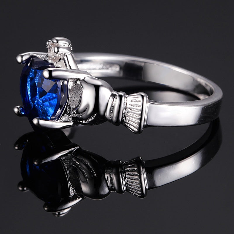 Wholesale Heart-shaped Rings, Crystal Set with Diamonds, Heart-shaped Copper Rings ACC-RS-YaRL001