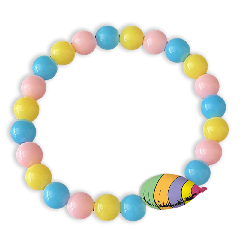 Wholesale  2pcs Back-To-School Season  Mixed Color Acrylic Ball Bead Bracelet