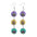 Wholesale Mardi Gras Earrings Purple Yellow Green Tricolor Beaded Long Earrings