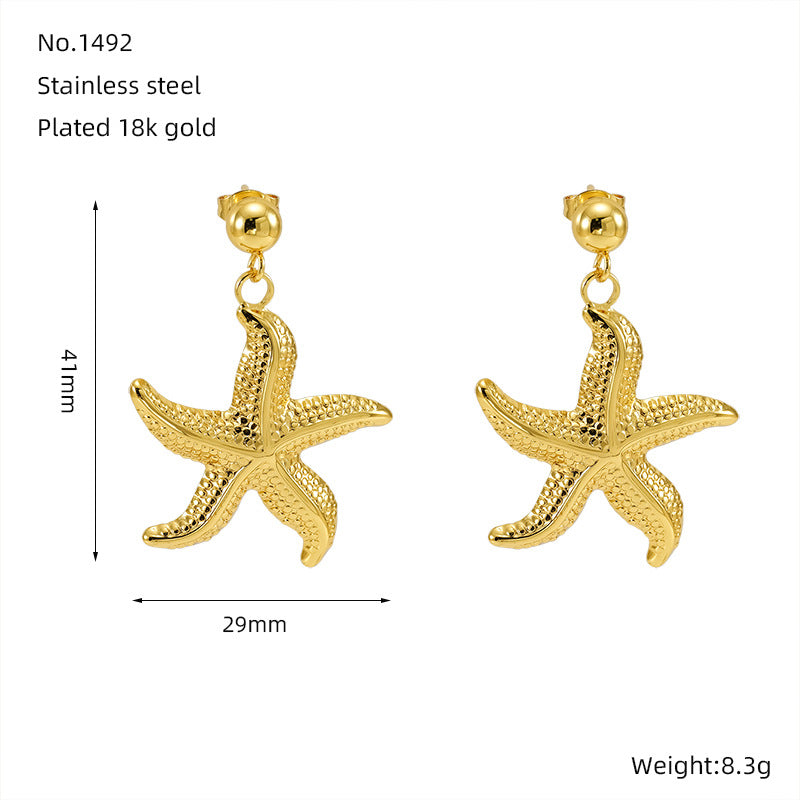 Wholesale Beach Style Starfish Earrings ACC-ES-ZhongYao013