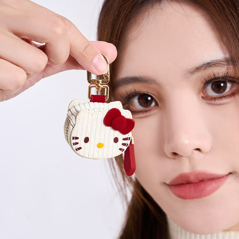 Wholesale Corduroy cartoon kitten bag keychain